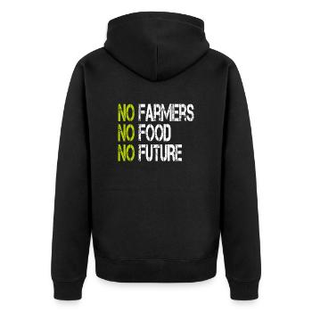 Pas d'agriculteurs, pas de nourriture, pas de t-shirt - Veste à capuche bio Premium Unisexe - noir - Dos - Nico (187cm)
