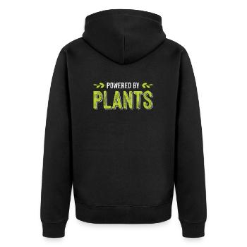 vegan veganer - Unisex Premium Bio Zip Hoodie - Schwarz - Hinten - Nico (187cm)