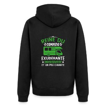 La Reine Du Camping Campeuse Cadeau Campeur Femme - Veste à capuche bio Premium Unisexe - noir - Dos - Nico (187cm)