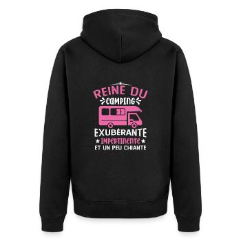 La Reine Du Camping Campeuse Cadeau Campeur Femme - Veste à capuche bio Premium Unisexe - noir - Dos - Nico (187cm)