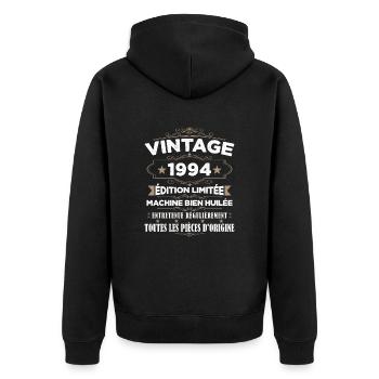 Vintage 1994 Édition Limitée - Veste à capuche bio Premium Unisexe - noir - Dos - Nico (187cm)