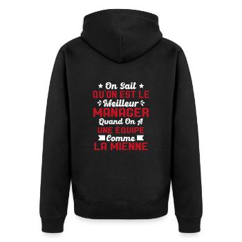 Meilleur Chef a une équipe comme la mienne - Veste à capuche bio Premium Unisexe - noir - Dos - Nico (187cm)