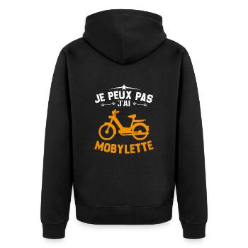 Je Peux Pas J'ai Mobylette Cadeau - Veste à capuche bio Premium Unisexe - noir - Dos - Nico (187cm)