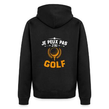 Je Peux Pas J'ai Golf Cadeau Pour Joueur De Golf - Veste à capuche bio Premium Unisexe - noir - Dos - Nico (187cm)