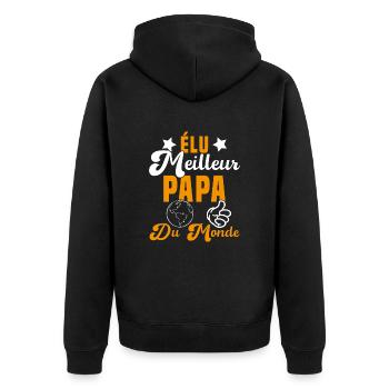 Élu Meilleur Papa Du Monde Fête Des Pères - Veste à capuche bio Premium Unisexe - noir - Dos - Nico (187cm)