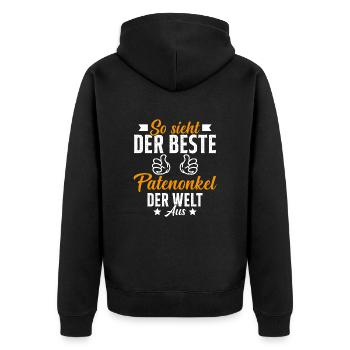This is what the best godfather in the world looks like - Unisex Premium Organic Zip Hoodie - black - Back - Nico (187cm)