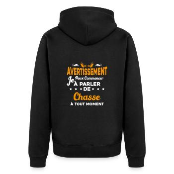 Parler de chasse à tout moment Humour chasseur - Veste à capuche bio Premium Unisexe - noir - Dos - Nico (187cm)