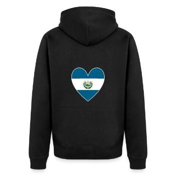 El Salvador Cœur Amérique centrale - Veste à capuche bio Premium Unisexe - noir - Dos - Nico (187cm)