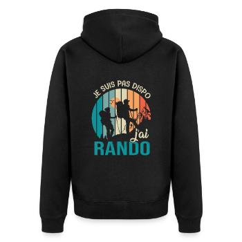 Randonnée pas dispo j ai Rando Humour randonnee - Veste à capuche bio Premium Unisexe - noir - Dos - Nico (187cm)