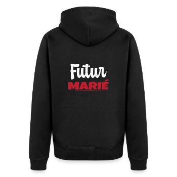 Homme Futur Marié Cadeau Humour EVG - Veste à capuche bio Premium Unisexe - noir - Dos - Nico (187cm)