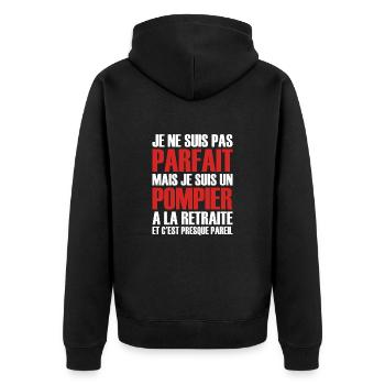 Drôle Pompier Citation Retraité Cool Pompier - Veste à capuche bio Premium Unisexe - noir - Dos - Nico (187cm)