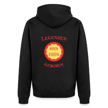 Legenden sind 1994 geboren - Unisex Premium Bio Zip Hoodie - Schwarz - Hinten - Nico (187cm)