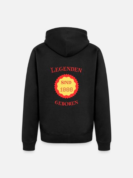 Legenden sind 1999 geboren - Unisex Premium Bio Zip Hoodie - Schwarz