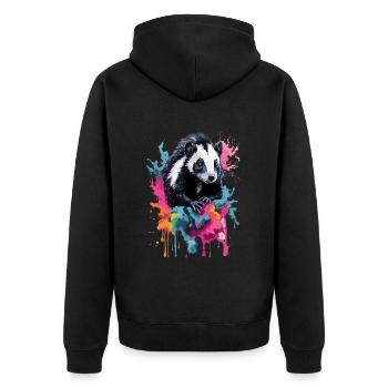 Skunk Cool Cute Stinks Colorful Design - Unisex Premium Organic Zip Hoodie - black - Back - Nico (187cm)