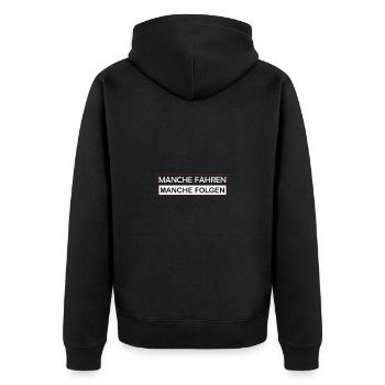 Manche fahren manche folgen Lustig Auto Fahrlehrer - Unisex Premium Bio Zip Hoodie - Schwarz - Hinten - Nico (187cm)