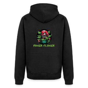 Plante à fleurs de puissance - Veste à capuche bio Premium Unisexe - noir - Dos - Nico (187cm)