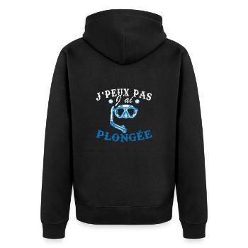 Je Peux Pas J'ai Plongée Humour Cadeau - Veste à capuche bio Premium Unisexe - noir - Dos - Nico (187cm)