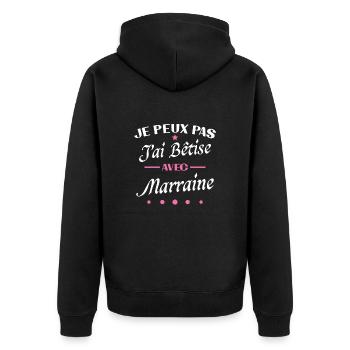 J peux pas j ai bêtise avec marraine - Veste à capuche bio Premium Unisexe - noir - Dos - Nico (187cm)