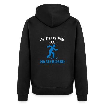 Je peux pas j ai skateboard - Veste à capuche bio Premium Unisexe - noir - Dos - Nico (187cm)