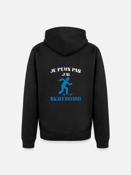 I can't I skateboard - Unisex Premium Organic Zip Hoodie - black