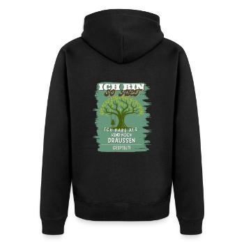 I'm So Old Tree Nature Childhood 70's 80's 90's - Unisex Premium Organic Zip Hoodie - black - Back - Nico (187cm)