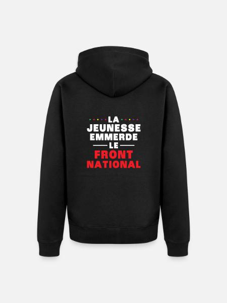 Fuck the National Front - Unisex Premium Organic Zip Hoodie - black