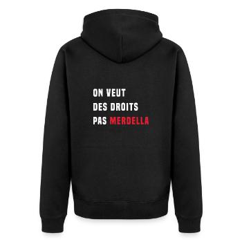on veut des droits pas merdella - Veste à capuche bio Premium Unisexe - noir - Dos - Nico (187cm)