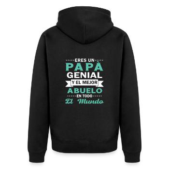 Papa cool et le meilleur grand-père du monde entier - Veste à capuche bio Premium Unisexe - noir - Dos - Nico (187cm)