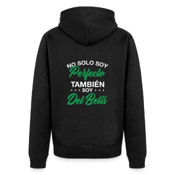 I'm not only perfect I'm also a Betis fan - Unisex Premium Organic Zip Hoodie - black - Back - Nico (187cm)