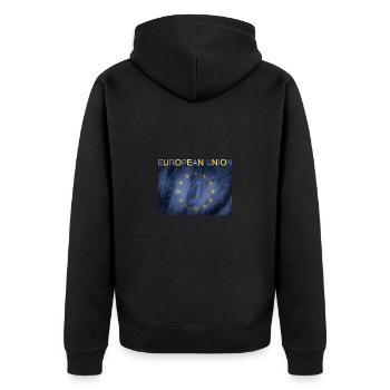 EU Flag European Union Europe Brussels - Unisex Premium Organic Zip Hoodie - black - Back - Nico (187cm)