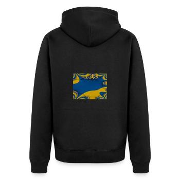 Drapeau de l’Ukraine Art Design Kiev - Veste à capuche bio Premium Unisexe - noir - Dos - Nico (187cm)