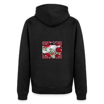 Peru Flag Lima South America - Unisex Premium Organic Zip Hoodie - black - Back - Nico (187cm)