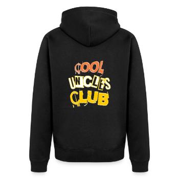 Cooler Onkel Club Bald Onkel Lustiger Spruch - Unisex Premium Bio Zip Hoodie - Schwarz - Hinten - Nico (187cm)