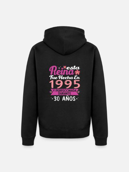 Cadeau d’anniversaire 30 ans femme Fabriqué en 1995 - Veste à capuche bio Premium Unisexe - noir