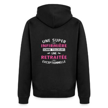 Une super infirmière donne toujours une retraitée - Veste à capuche bio Premium Unisexe - noir - Dos - Nico (187cm)