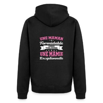 Cadeau pour Grand-Mère - Une Mamie Exceptionnelle - Veste à capuche bio Premium Unisexe - noir - Dos - Nico (187cm)