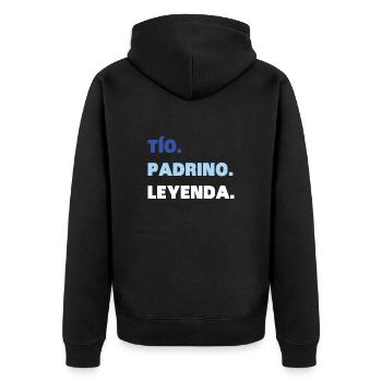 Onkel Pate Legende - Unisex Premium Bio Zip Hoodie - Schwarz - Hinten - Nico (187cm)