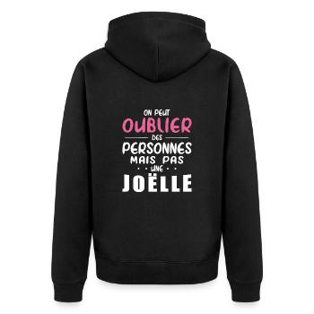 Femme Humour Cadeau Personnalisé BBF Prénom Joëlle - Veste à capuche bio Premium Unisexe - noir - Dos - Nico (187cm)