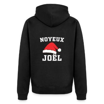 Humour Joël, Noyeux Joël Cadeau Joyeux Noël - Veste à capuche bio Premium Unisexe - noir - Dos - Nico (187cm)