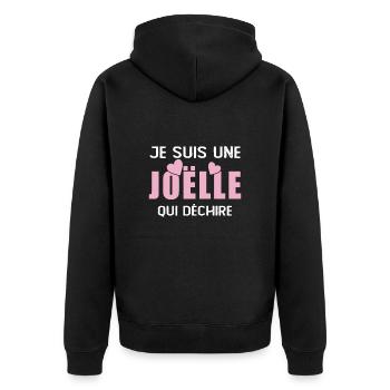 Cadeau Femme Prénom Joëlle Qui Déchire - Veste à capuche bio Premium Unisexe - noir - Dos - Nico (187cm)