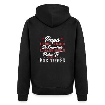 Father's Day Man Dad Daughter Son Gift Father - Unisex Premium Organic Zip Hoodie - black - Back - Nico (187cm)