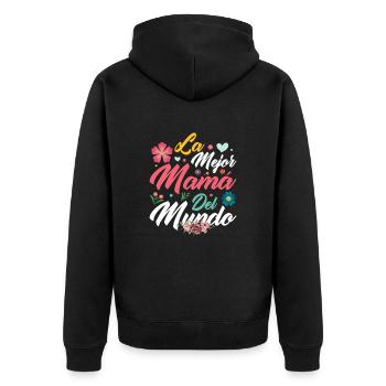 Le meilleur cadeau de maman au monde pour la fête des mères - Veste à capuche bio Premium Unisexe - noir - Dos - Nico (187cm)
