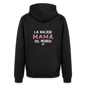 La meilleure maman du monde pour la fête des mères - Veste à capuche bio Premium Unisexe - noir - Dos - Nico (187cm)