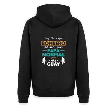 I'm a firefighter dad / Firefighter dad - Unisex Premium Organic Zip Hoodie - black - Back - Nico (187cm)