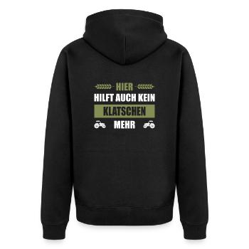 Bauerndemo Hier Hilft Auch Kein Klatschen Mehr - Unisex Premium Bio Zip Hoodie - Schwarz - Hinten - Nico (187cm)