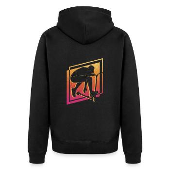 Scooter Stunt Roller Stuntroller Tricks Tretroller - Unisex Premium Bio Zip Hoodie - Schwarz - Hinten - Nico (187cm)