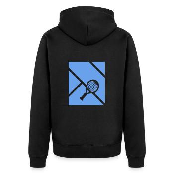 Padel Spieler Padel-Tennis Padelspieler Paddle - Unisex Premium Bio Zip Hoodie - Schwarz - Hinten - Nico (187cm)