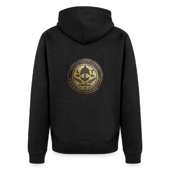 Gladiatorenschule Trier - Logo - Unisex Premium Bio Zip Hoodie - Schwarz - Hinten - Nico (187cm)