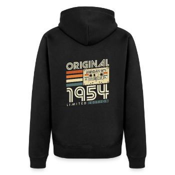 Original 1954 Vintage Vintage Rétro Anniversaire - Veste à capuche bio Premium Unisexe - noir - Dos - Nico (187cm)