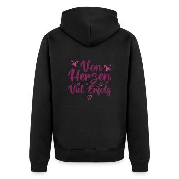 Von Herzen Viel Erfolg - Motivation Ziele - Veste à capuche bio Premium Unisexe - noir - Dos - Nico (187cm)